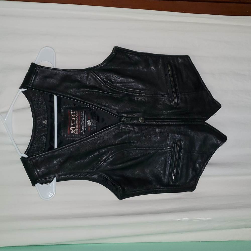 Vintage Black Leather Vest - Picture 2 of 13